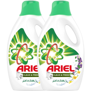 Ariel Automatic Power Gel Laundry Detergent, Clean & Fresh Scent, 2.8L Dual Pack