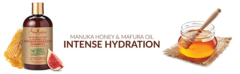 Shea Moisture Manuka Honey And Mafura Oil Intensive Hydration Shampoo For Unisex, 384 ml