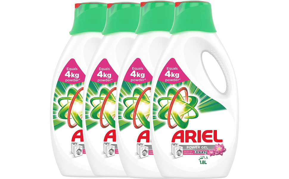 Ariel Automatic Power Gel Laundry Detergent, Touch of Freshness Downy, 4 x 1.8L Case Pack