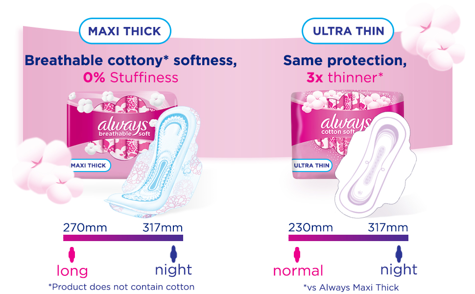 always; breathable;pads;napkins;soft;cottony;sanitary pads; always breathable; period;soft pad;PG;