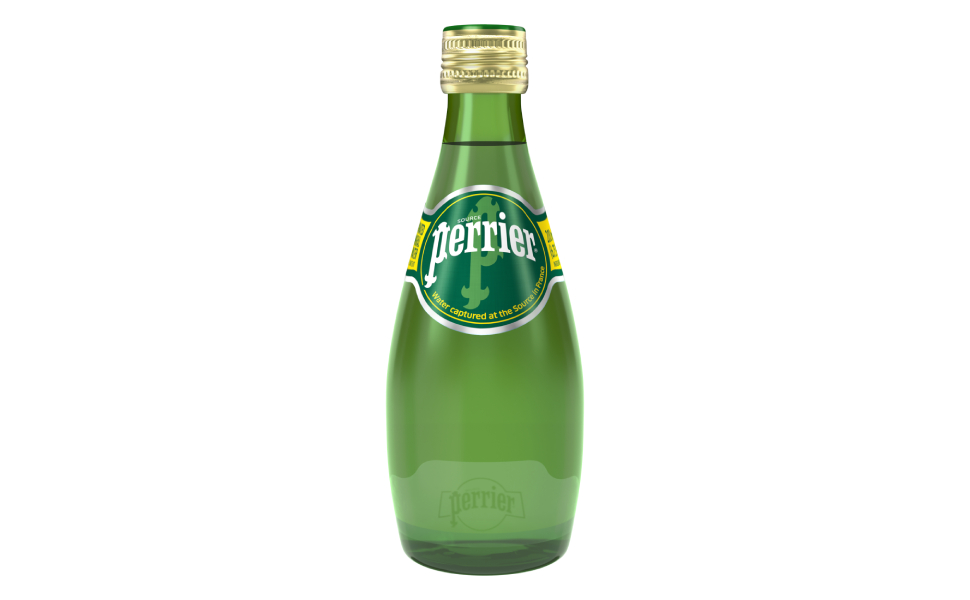 Perrier Sparkling Mineral Water - Glass Bottle, 24 x 330 ml