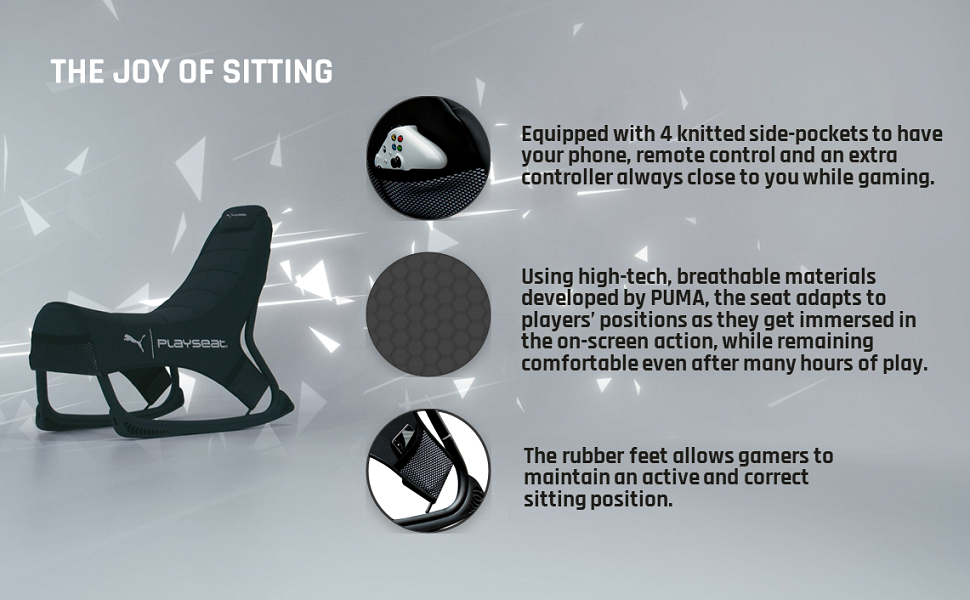 playseat, Puma, puma gaming seat, active gaming seat, comfort, materials high-tech, console seat