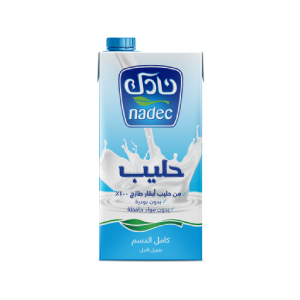 Nadec Full Fat Fresh Cow's Milk, 1 Lt (Pack of 12)