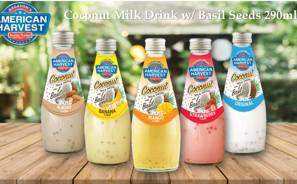 American Harvest Coconut Milk with Basil Seed Mango 290 ml