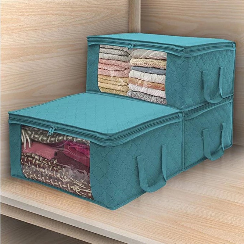 Lucent Non-woven folding clothing storage box Quilt storage bag ...