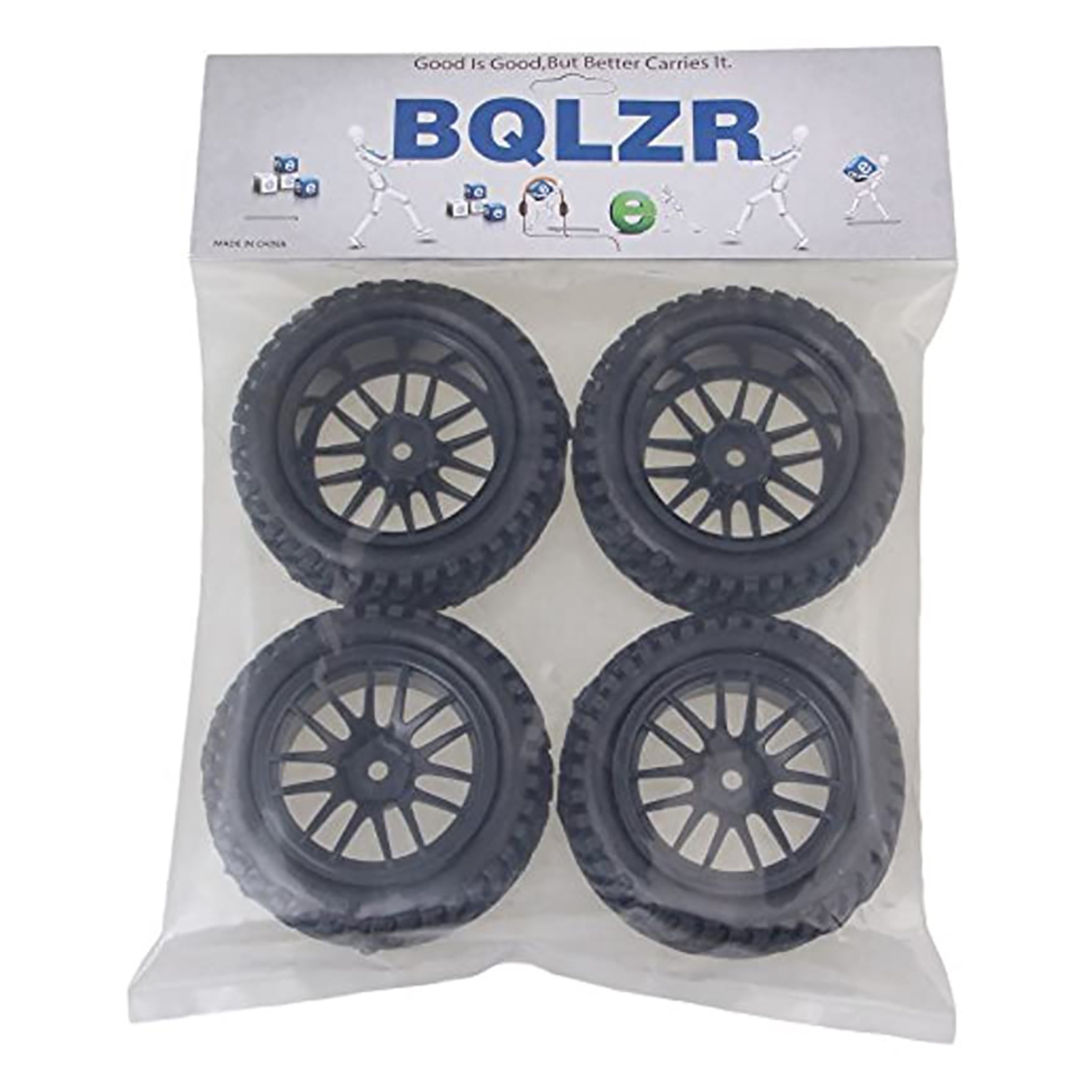 BQLZR RC 1:10 Wheel Rim With Rubber Tire For Off-Road Vehicle Black ‎15.24  x 8.38 x 6.35cm ‎N15103 4-Piece | Wholesale | Tradeling