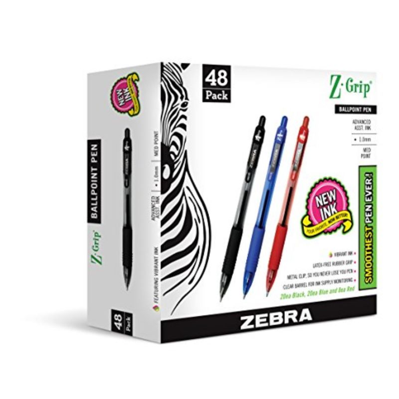 - 1 5 Pieces 1.0mm Medium Point 22215 Black Ink Z-Grip Retractable Ballpoint Pen 