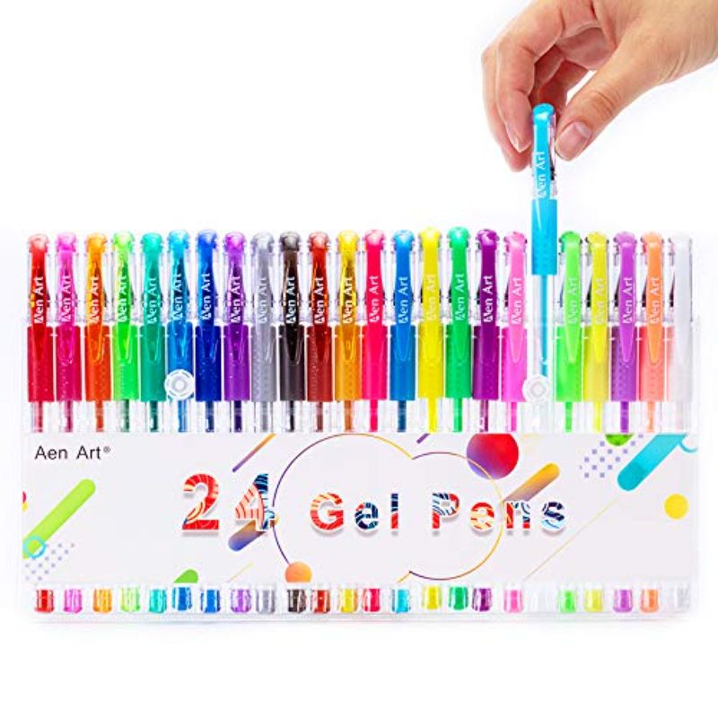 Aen Art Gel Colored Pens Set of 24 Colors, Wholesale