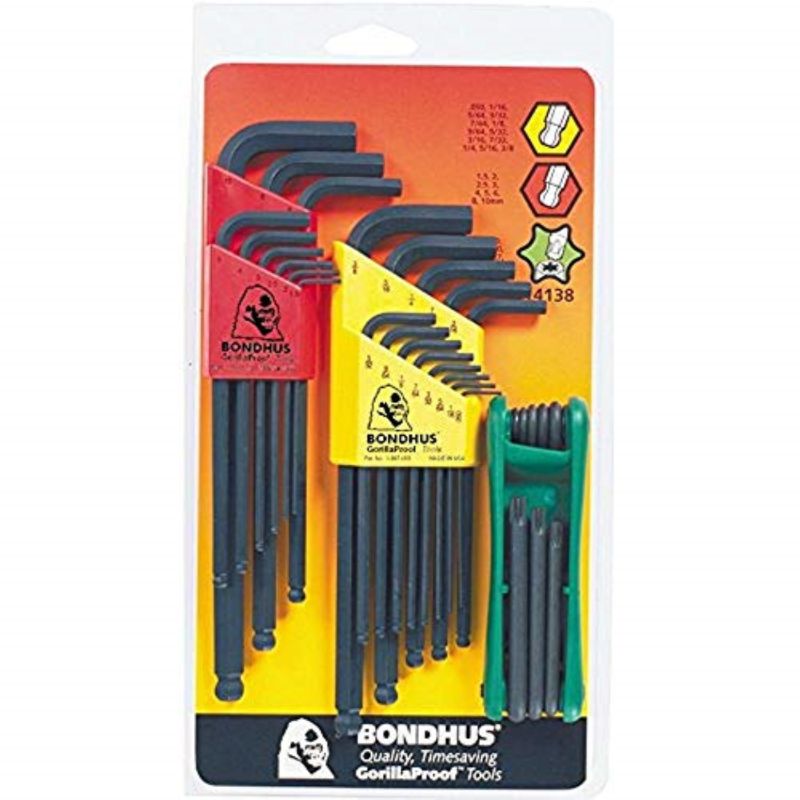10 Piece Bondhus 15807 1/8" Hex Tip Key L-Wrench with ProGuard Finish 