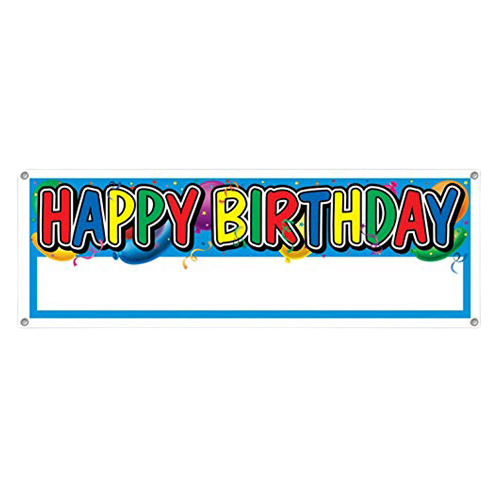 Beistle Customizable Happy Birthday Banner Multicolor 21 x 60Inch ...