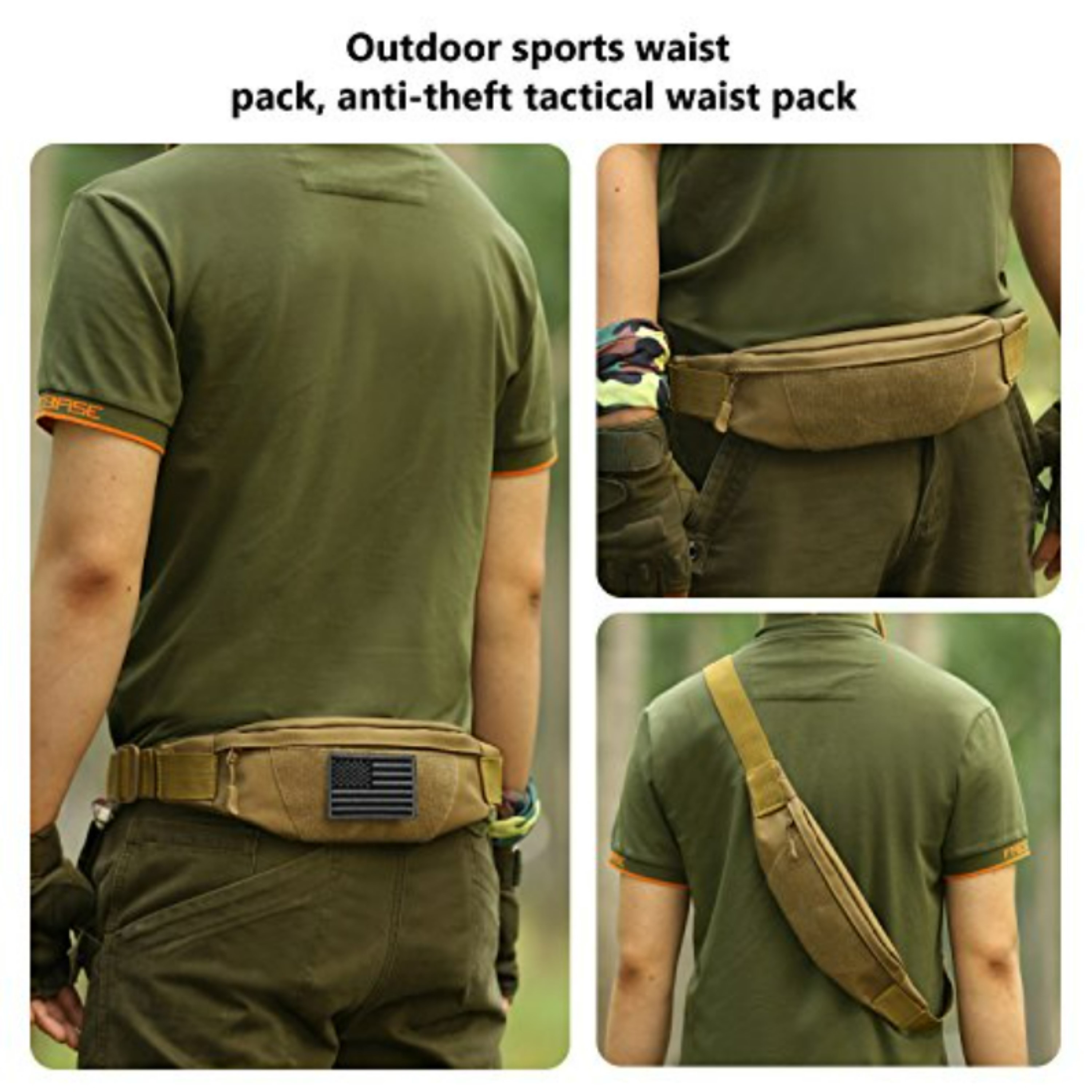 ArcEnCiel Tactical Waist Pack For Men Fanny Pack Fishing Bags Army Money  Belt Sport Travel Cycling Mobile Phone Pouch