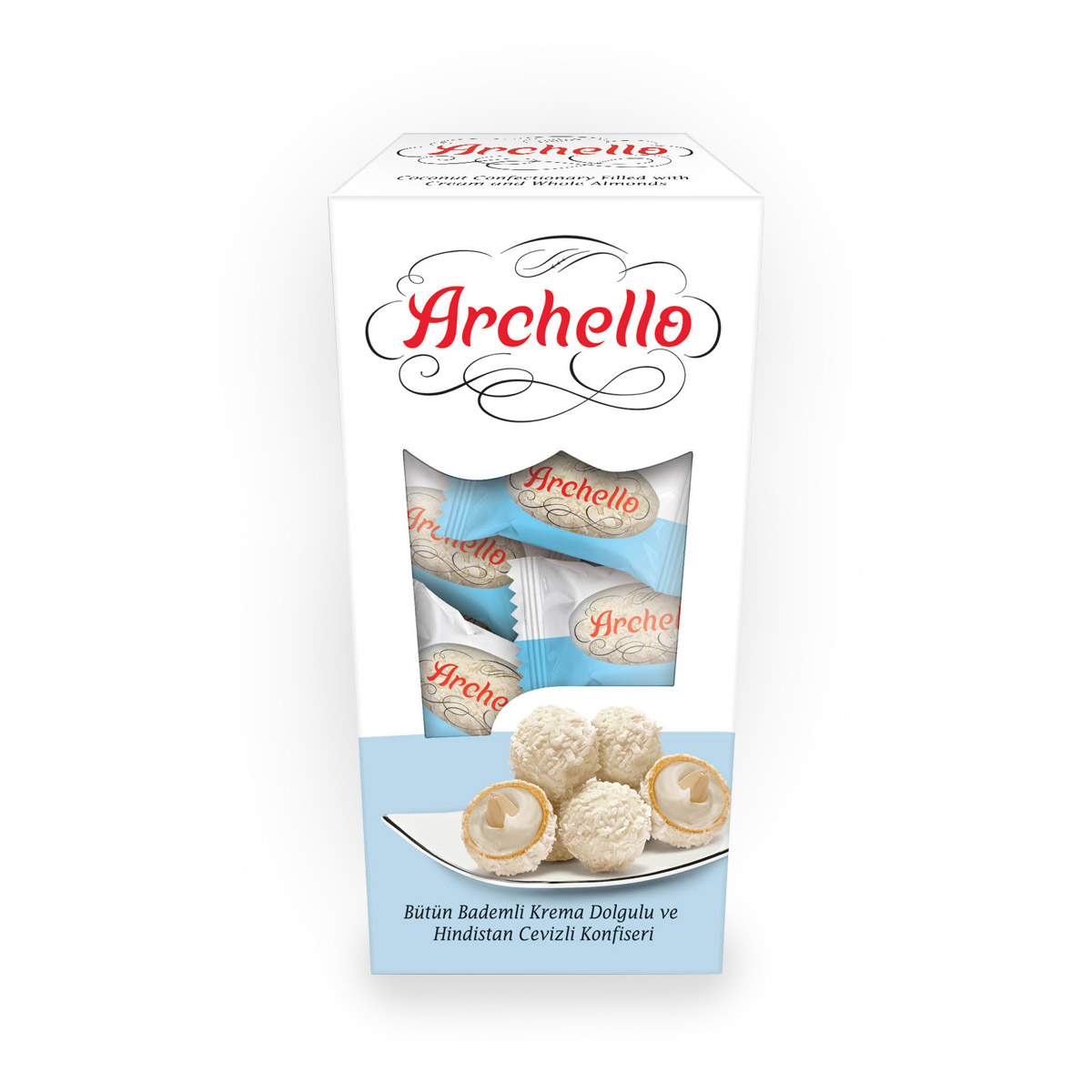Archello Almond Filled Coconut Coated Wafer 150 Gr Wholesale Tradeling