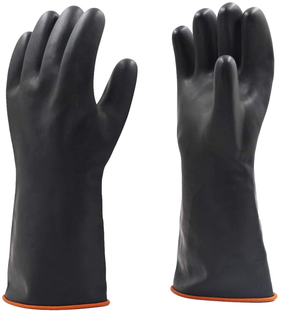 black latex gloves