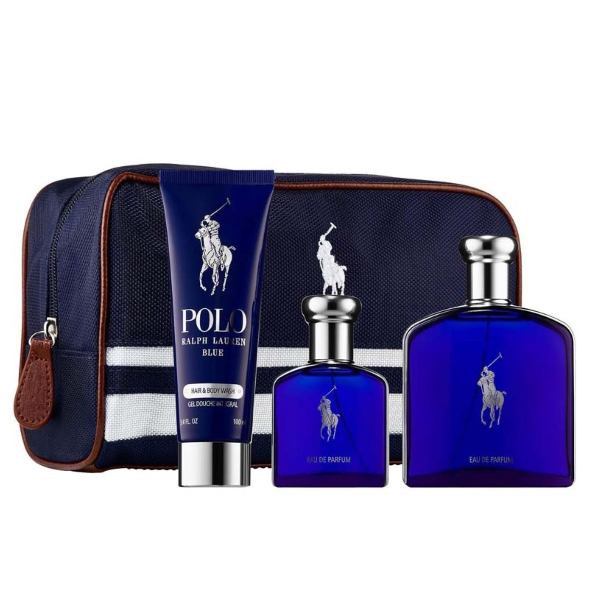 Ralph Lauren Polo Blue EDP 125 ml And 40 ml And 100 ml Hair And Body Wash  Gel Pouch Set For Men | Wholesale | Tradeling