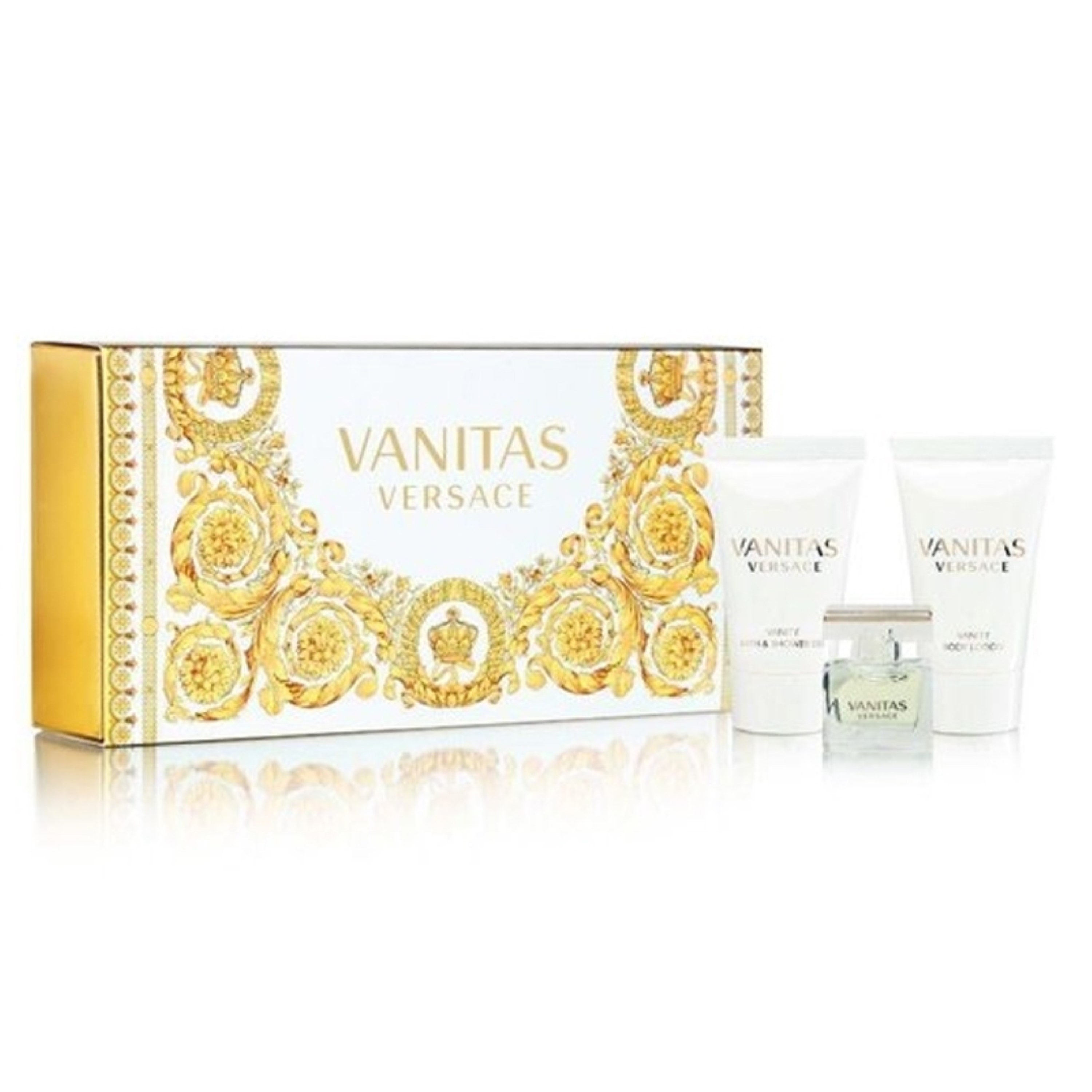 Versace Vanitas EDT 4.5 ml And 25 ml Shower Gel And 25 Body Lotion Miniature Set For Women Wholesale | Tradeling