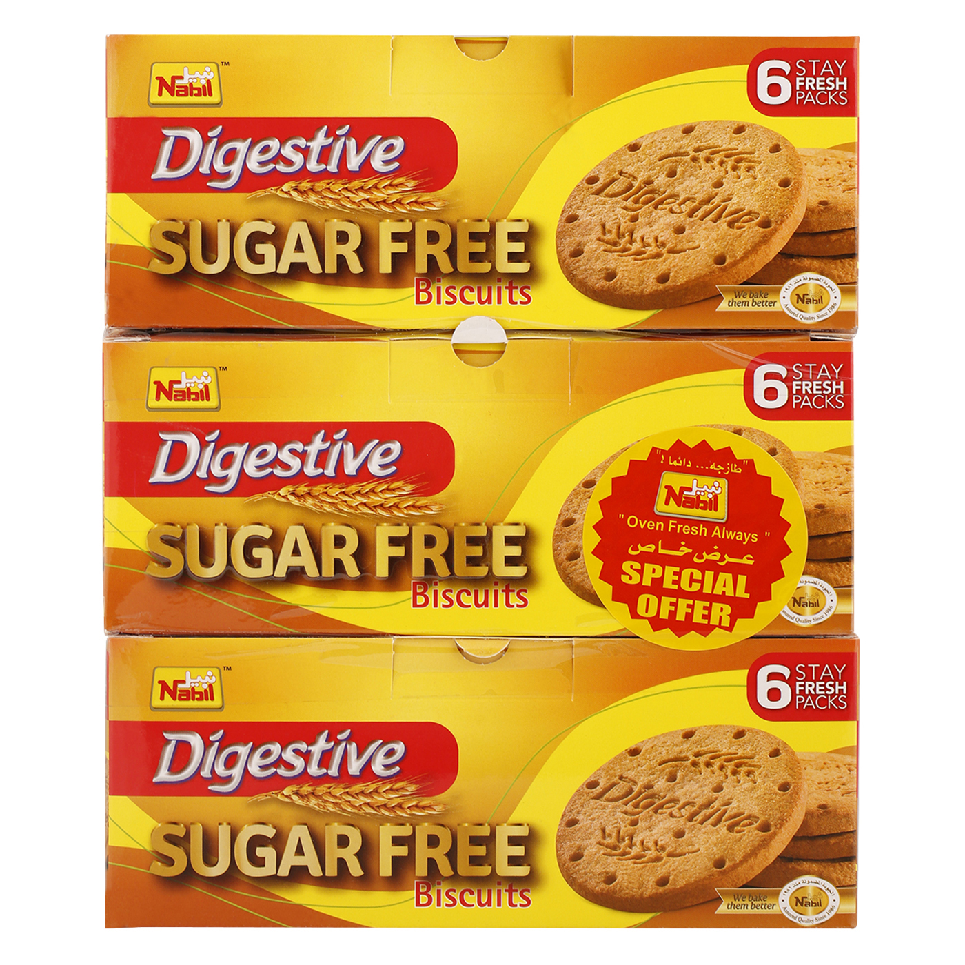 Nabil Digestive Sugar Free Biscuits 40 gr Pack of 6 | Wholesale | Tradeling