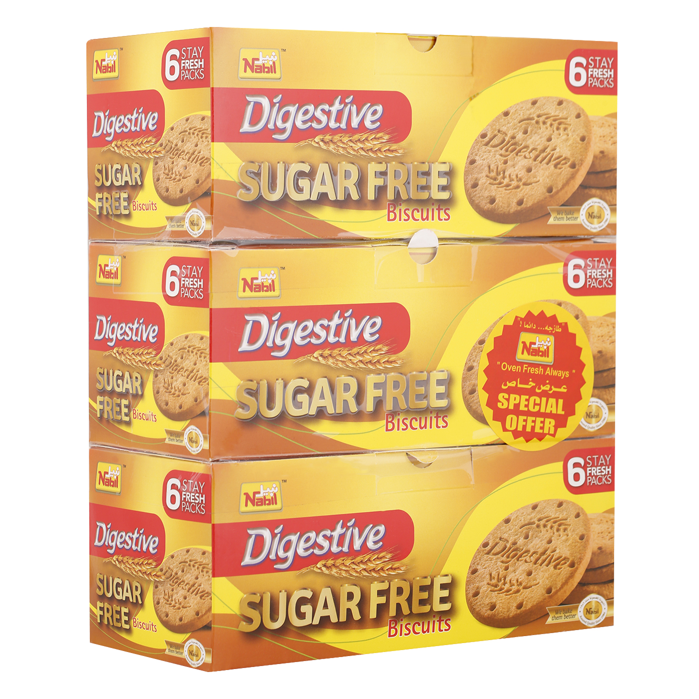 Nabil Digestive Sugar Free Biscuits 40 gr Pack of 6 | Wholesale | Tradeling