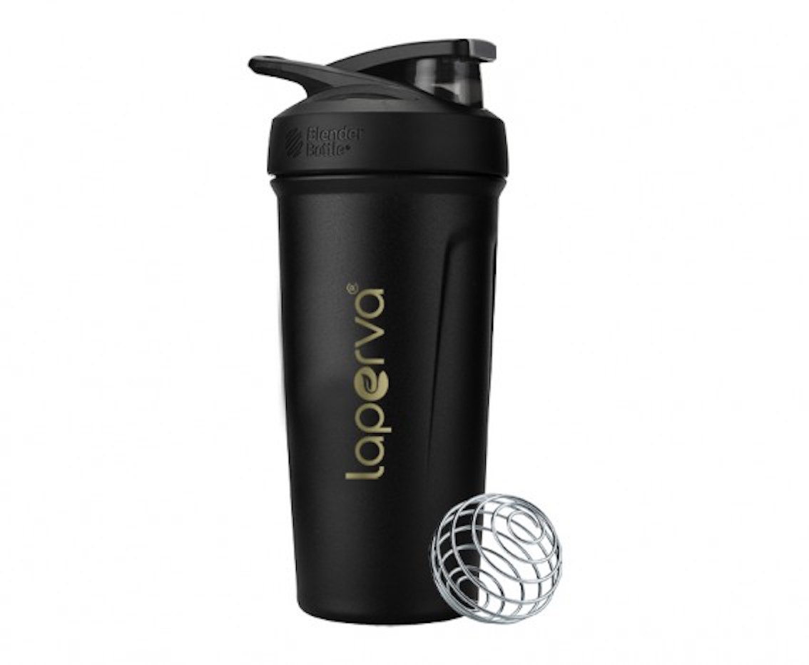 Blender Bottle Stainless Steel Shaker, Black - Laperva