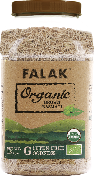 سهل التحكم رخصة أحرجت  Falak Organic Brown Basmati Rice 1.5 kg | Wholesale | Tradeling