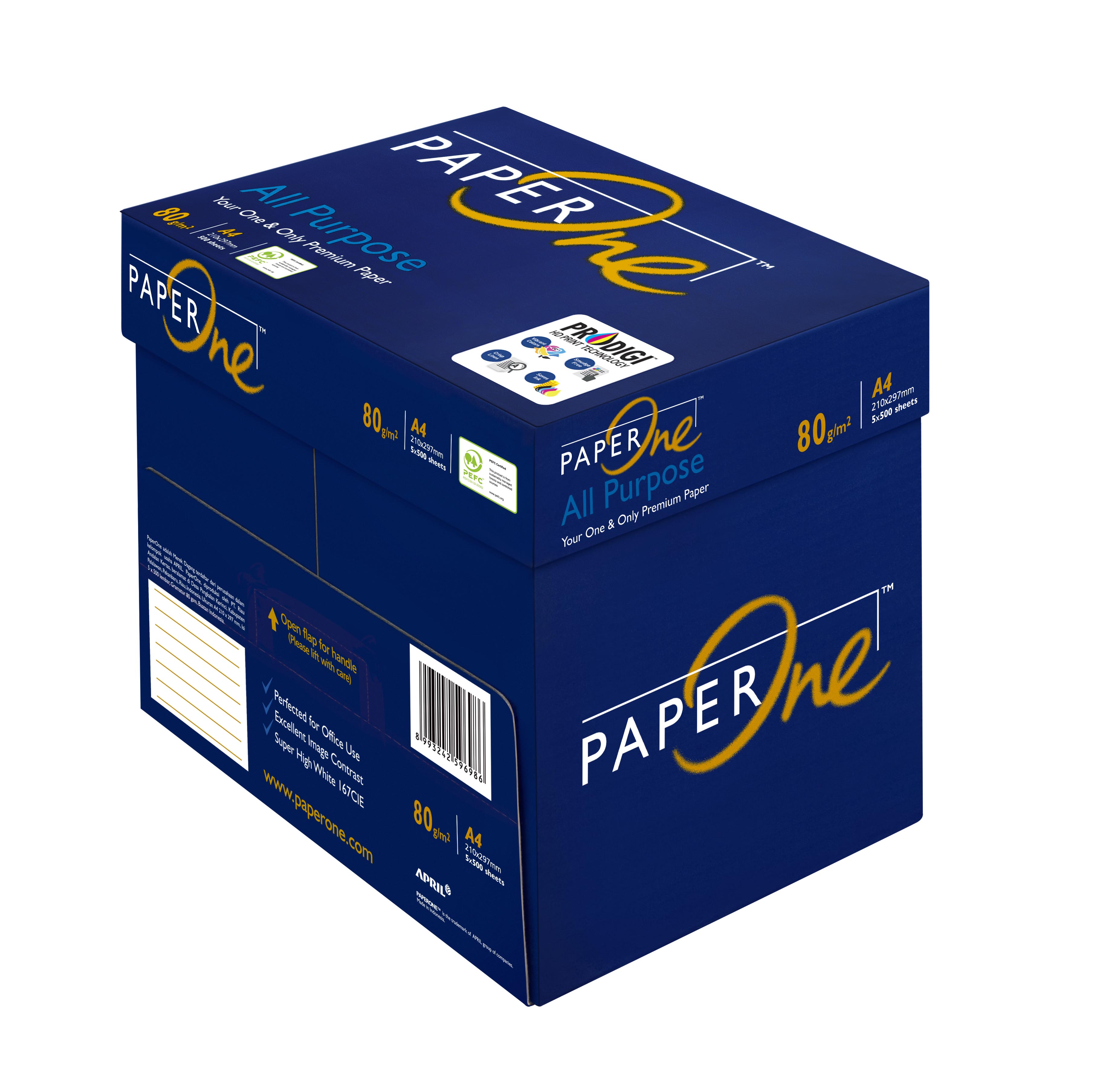 Paperone All Purpose A4 Size 80 Gsm Copy Papers 5 Reams X 500 Sheets White Wholesale Prices 7643