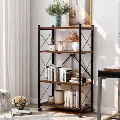 JD Heavy Duty Steel 4-Tier Foldable Shelving Unit Storage Rack On ...