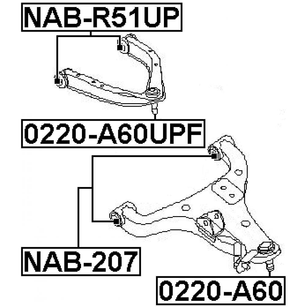 Febest Bushing Front Lower Control Arm NAB-207 | Wholesale | Tradeling