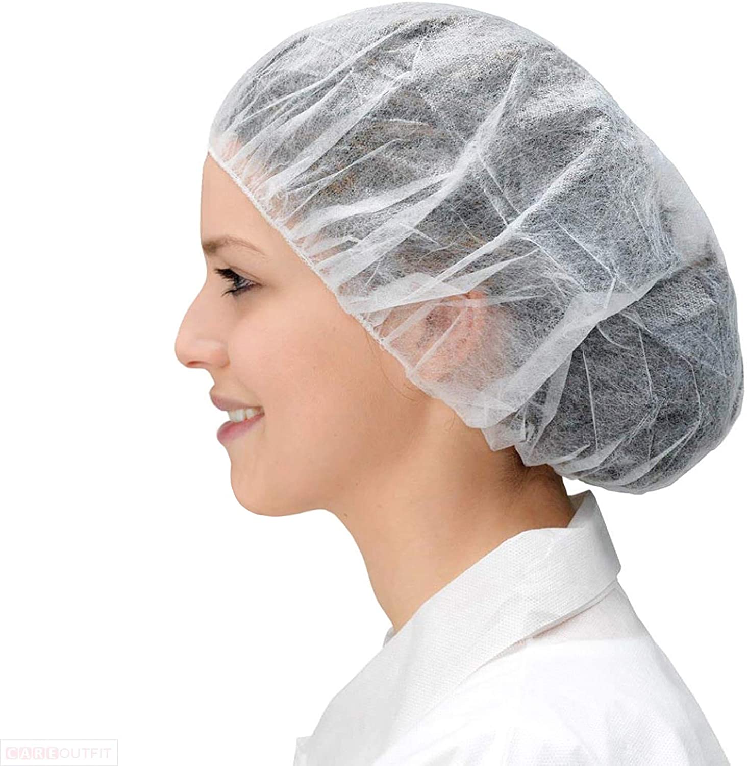 Non-Woven Polyropylene Hair Net PPE Shield Mob Caps White DM01-1000 Caps 