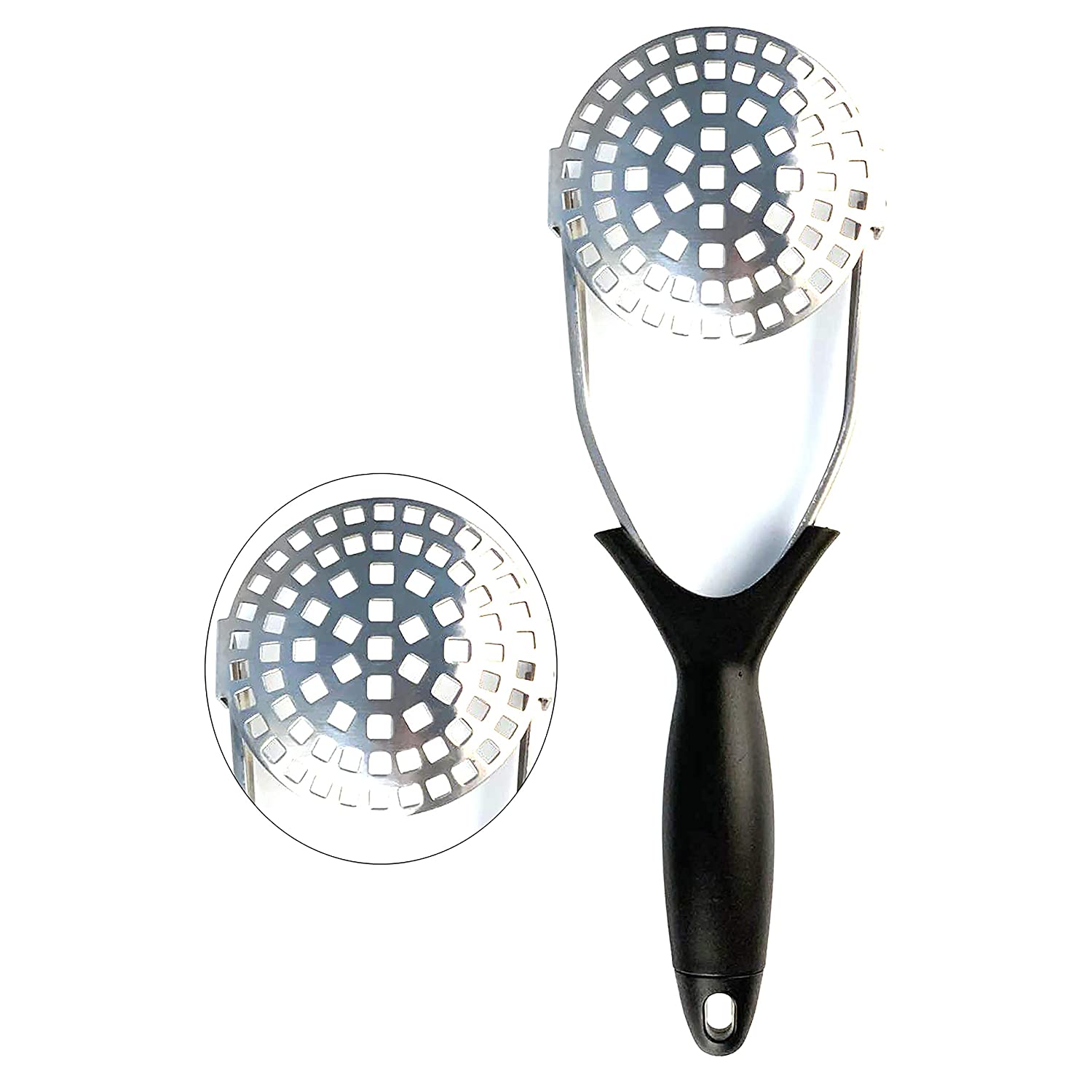 1pc 430 Large Stainless Steel Potato Masher, Extra Strength Bean