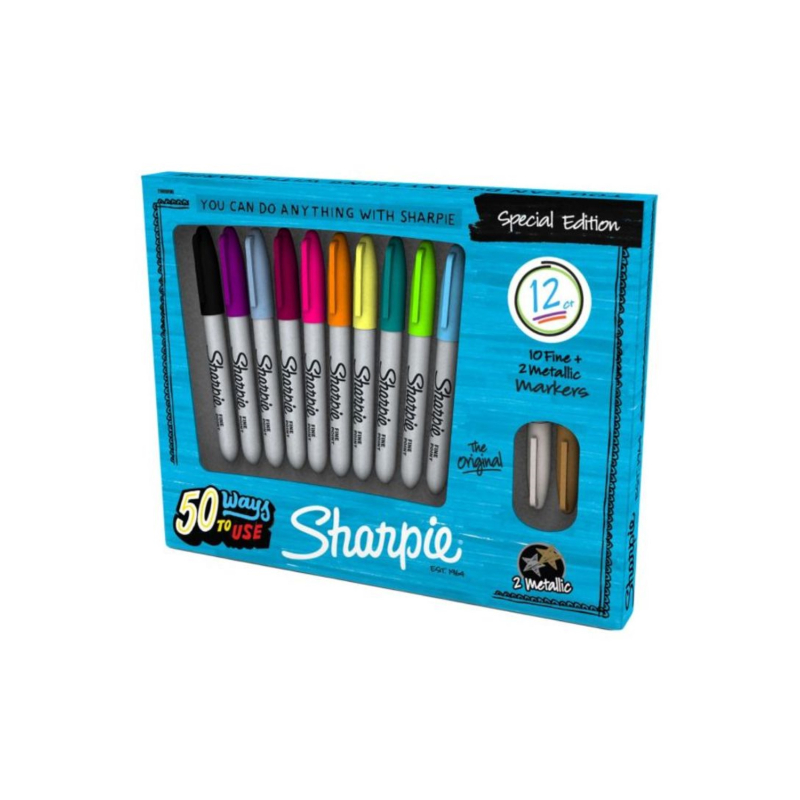 Sharpie Fine Point Permanent Marker, Assorted - 12 pack