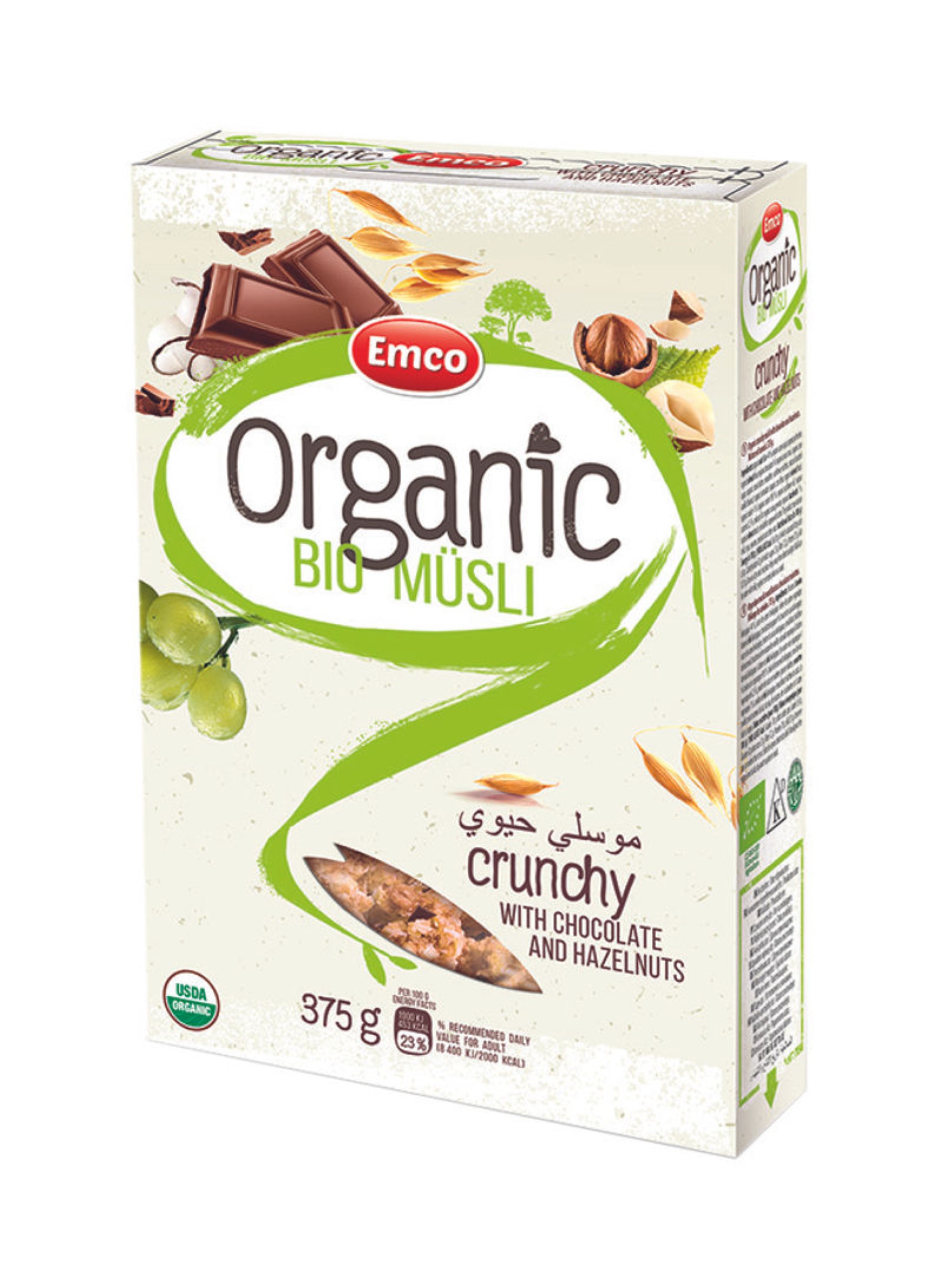 emco musli - chocolat crunchy & hazlenu 375g