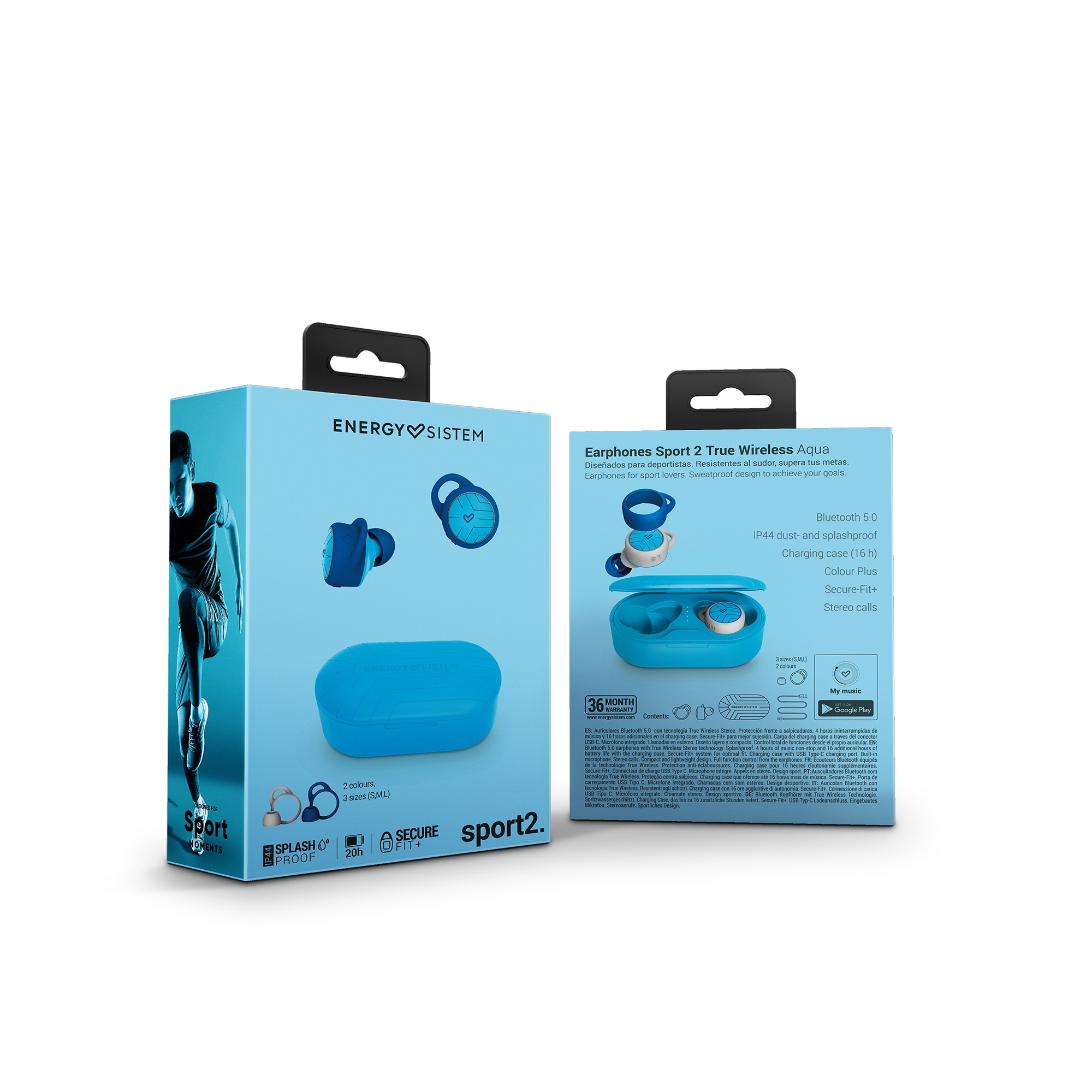 Energy Sistem Sport 2 True Wireless Earbuds With Charging Case Aqua, Wholesale Prices