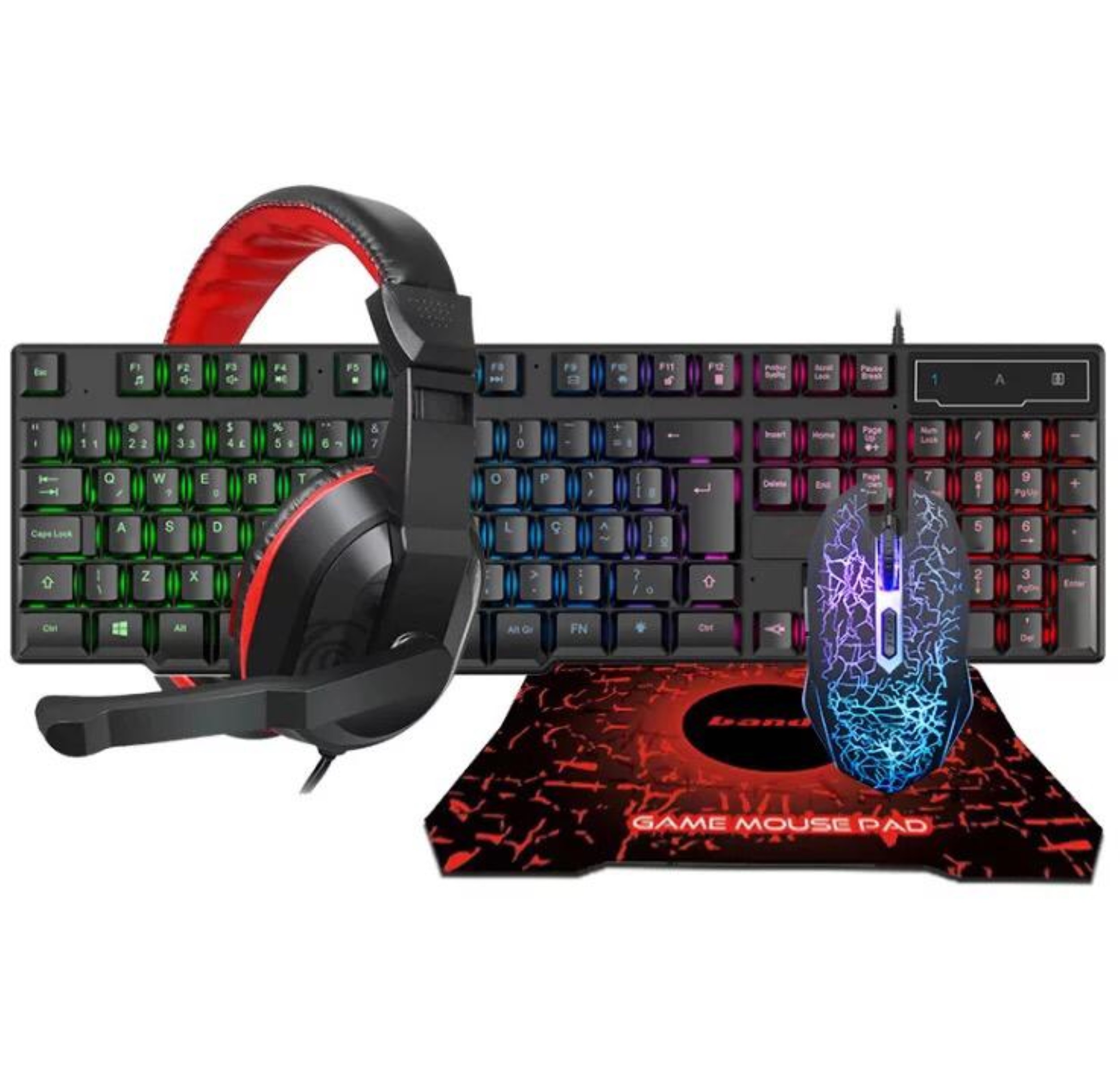 THUNDERWOLF Console Gaming Mouse, Keyboard, Headphone And Mouse Pad Set ...