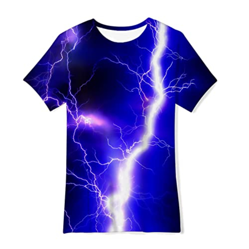 SZ Blue Lightning Uideazone Boys 3D Graphic Printed T-Shirt 13-14 Years ...