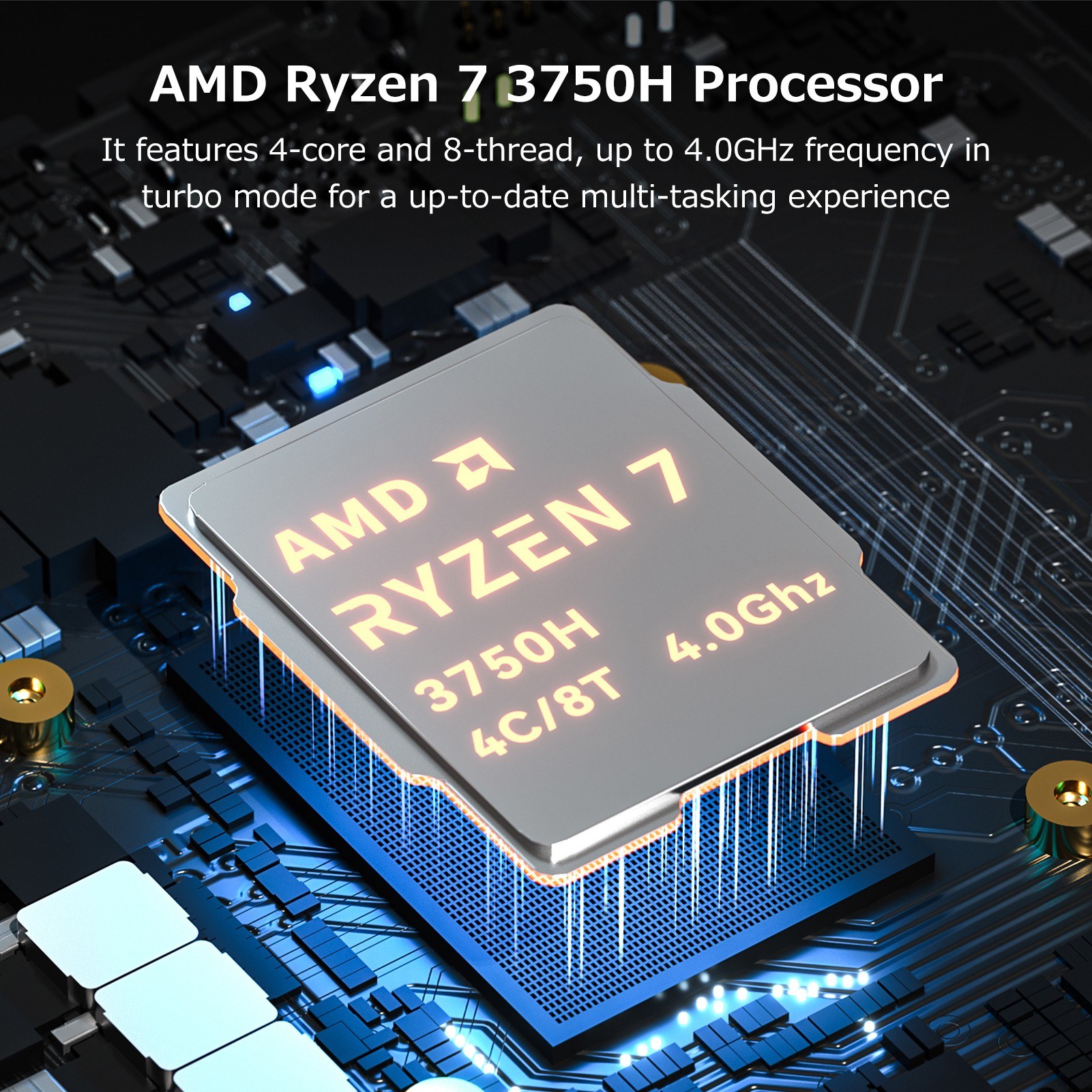 Mini PC Gamer NiPoGi - Ryzen 7 3750H, Win 11 Pro, 16Go DDR4, SSD