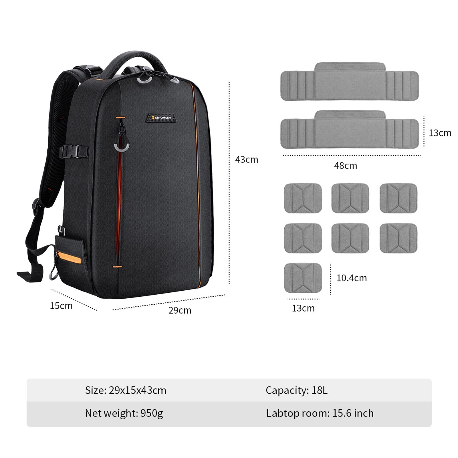K&F Concept Multi-functional Waterproof Large Camera Backpack with Tripod Holder