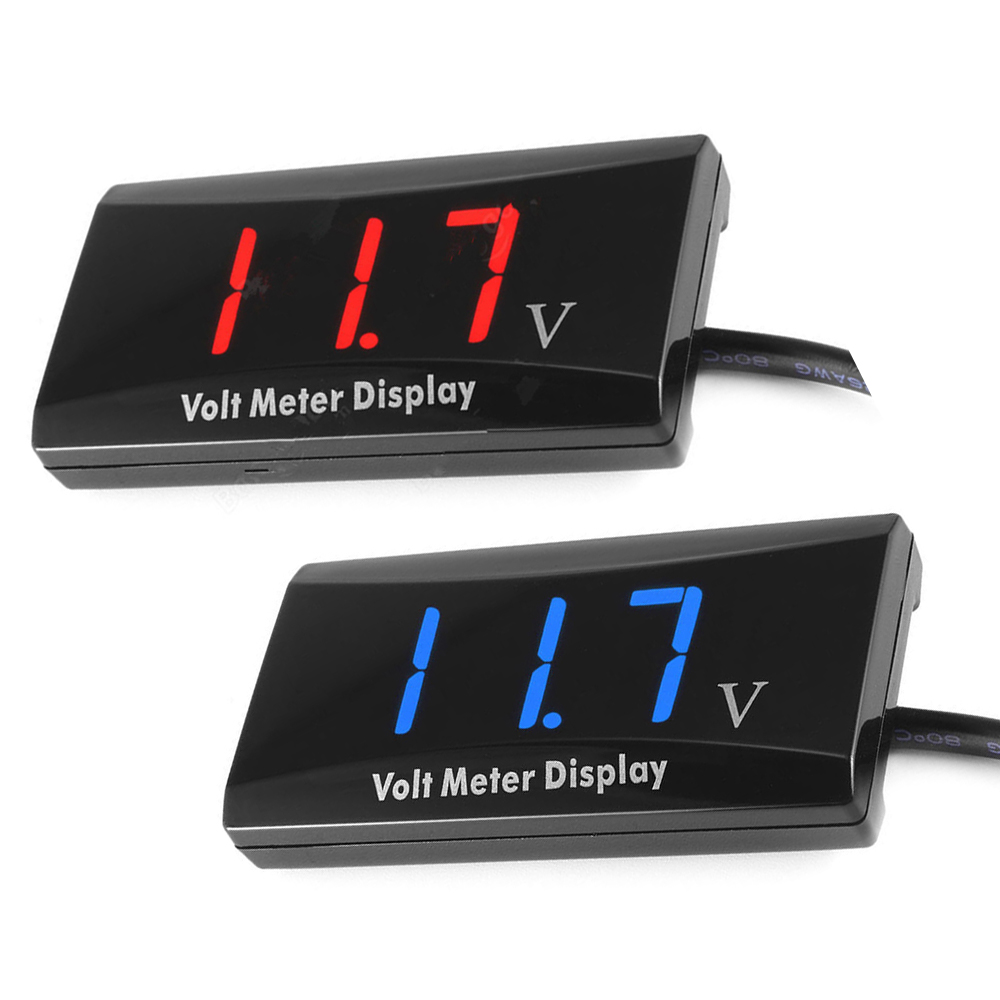 Digital LED Display Voltage Volt Gauge Voltmeter Car Motorcycle Panel Meter 