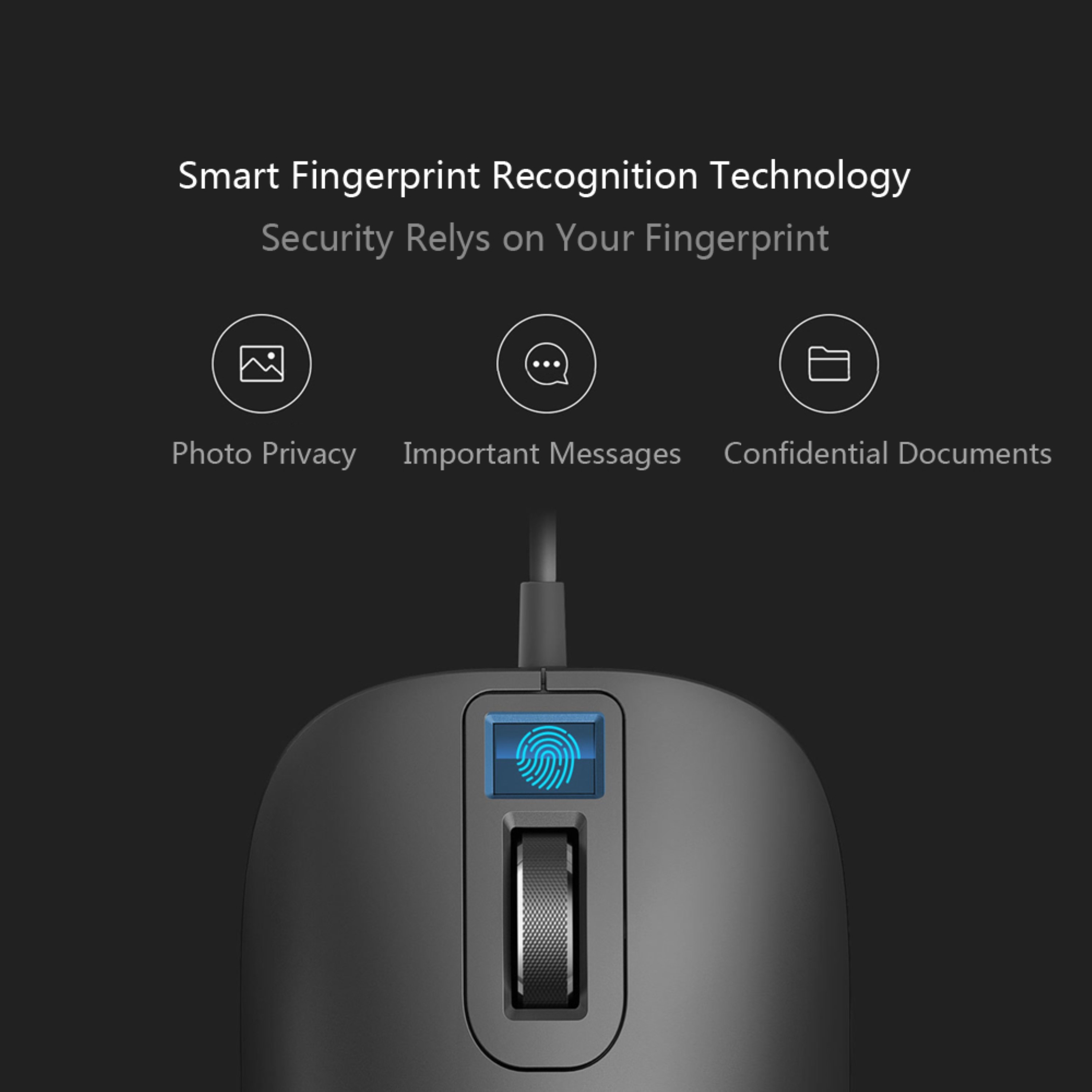 Meta Jessis Smart Fingerprint Mouse Safe Portable 125Hz 8G For Windows ...
