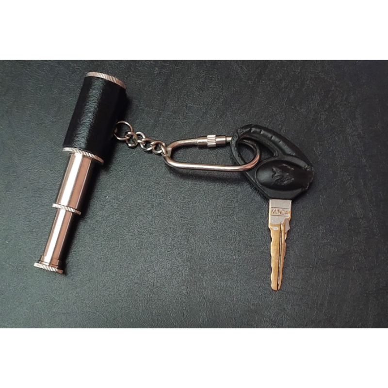 SW0081 Pack of 5 SIFAAT WORLD Nickel Finish Black Leather Telescope/Pirate Spyglass Keychains/Keyrings 