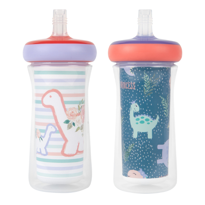 The First Years Insulated Straw Cups For Toddlers 2pk – Ladybug Marbled ...