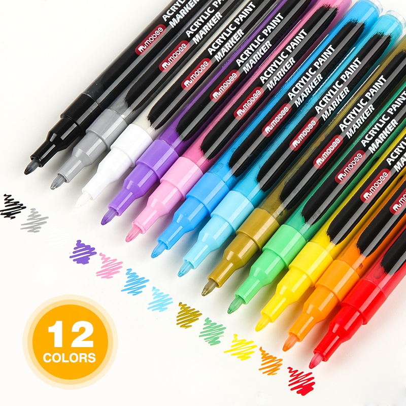 Acrylic Paint Pen, Water Based, Extra Fine Point, 18 Colors, Odorless  Opaque Ink