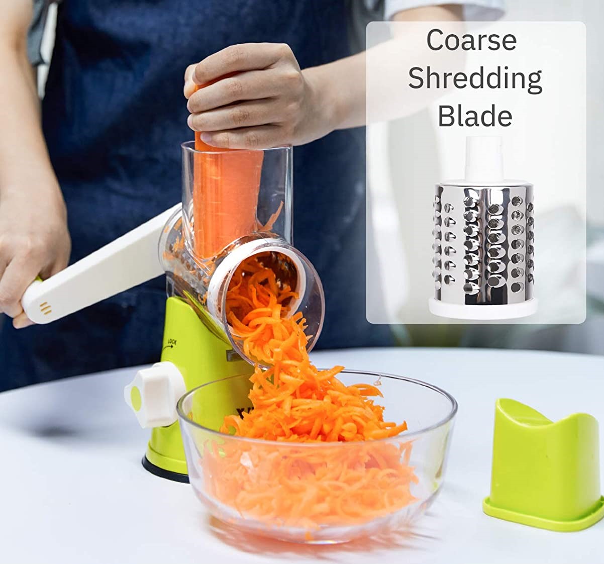 Red Cheese Grater Rotary Handheld with 3 Drum Blades, Grater Slicer  Shredder for Vegetables Carrots Nuts, Strong Suction, Easy to Use, Easy to  Clean