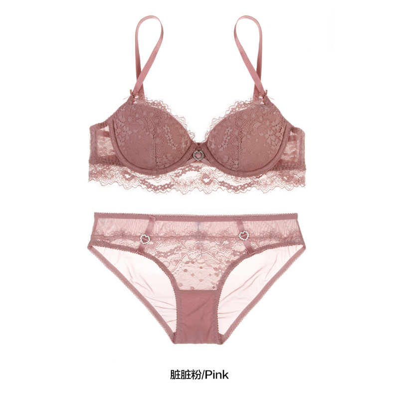 Buy ARUBA Equisite Lace Non Padded Wirefree Bra and Panty Set for Woman -  Pink Online at desertcartUAE