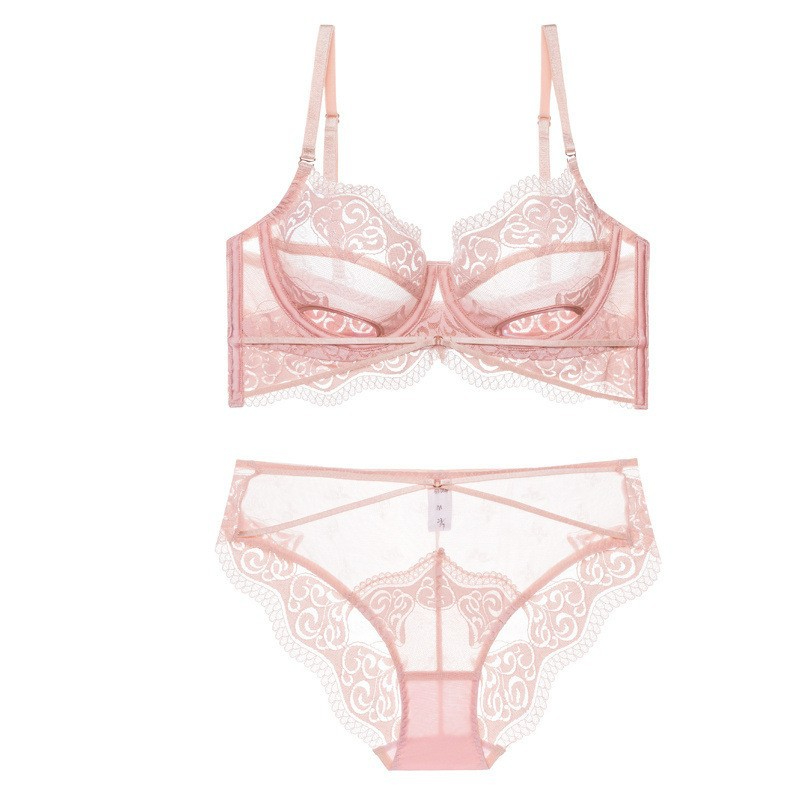 Buy ARUBA Equisite Lace Non Padded Wirefree Bra and Panty Set for Woman -  Pink Online at desertcartUAE
