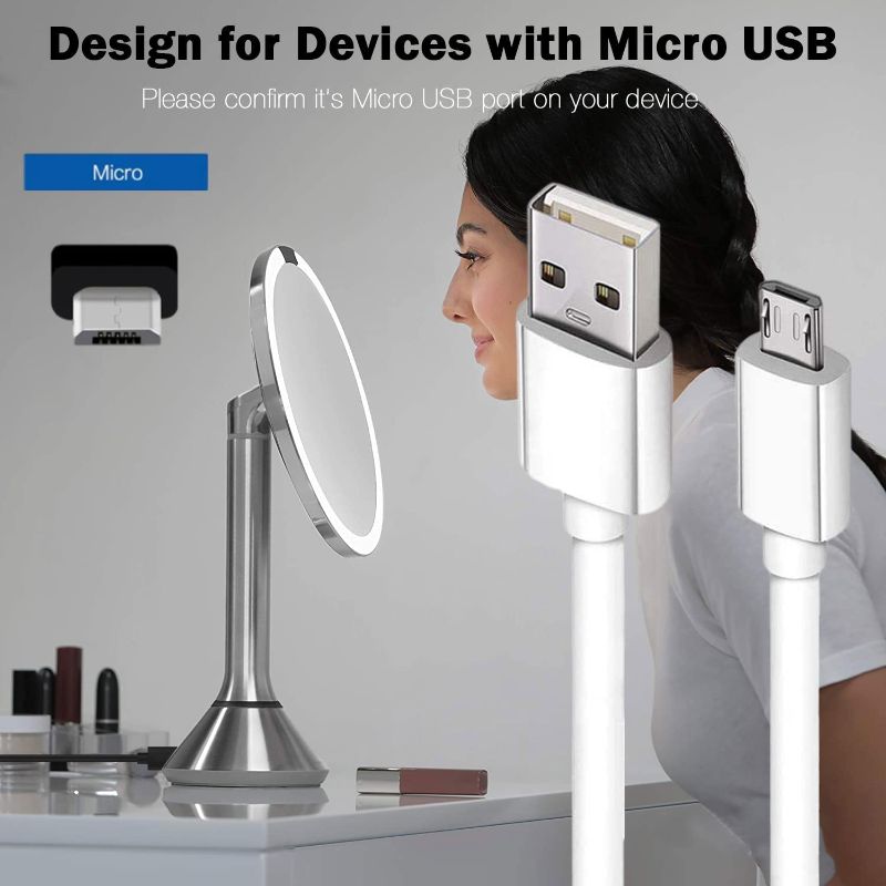 5Ft Mirror Micro Usb Charging Cord For Simplehuman Mirror 5