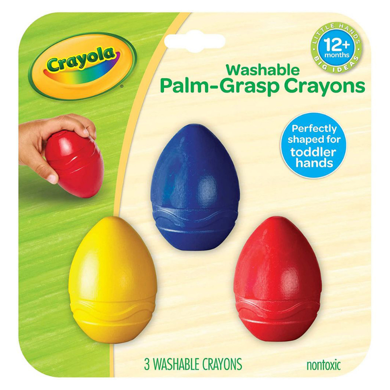  Egg Crayons for Toddlers, 9pcs Palm Grip Baby Crayons