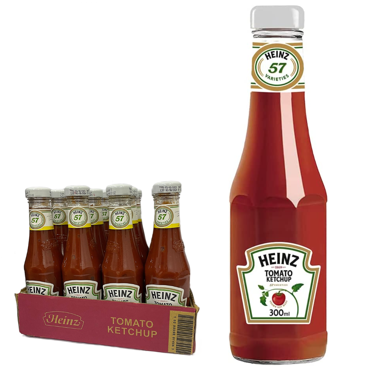 Heinz Tomato Ketchup Glass Bottle 1x12'S