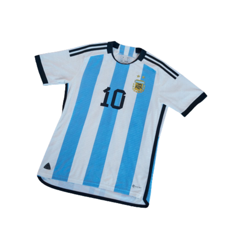 Argentina 22/23 Men Home Jersey MESSI 10 World Cup Patch – Yalla Sports KSA