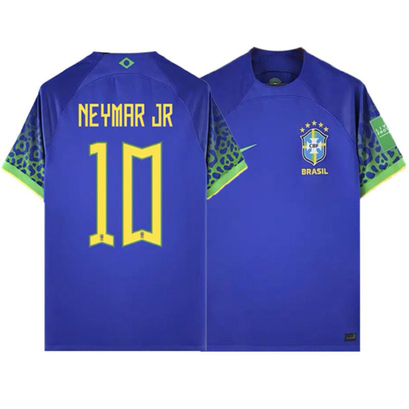 Men's Nike Neymar Jr. Blue Brazil National Team 2022/23 Away Breathe Stadium Replica Player Jersey Size: Small