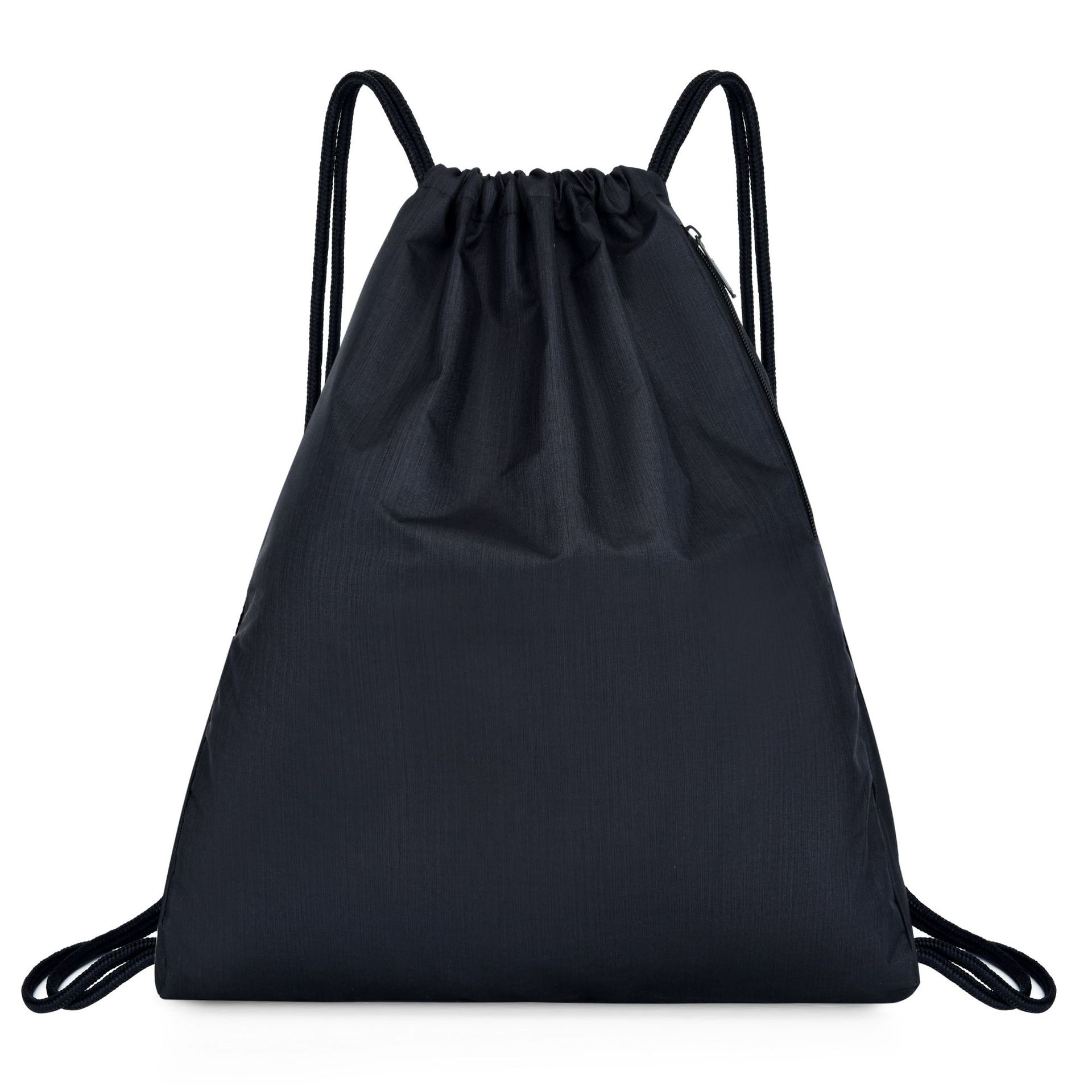 Waterproof Drawstring Sports Backpack 42×36cm Black | Wholesale | Tradeling