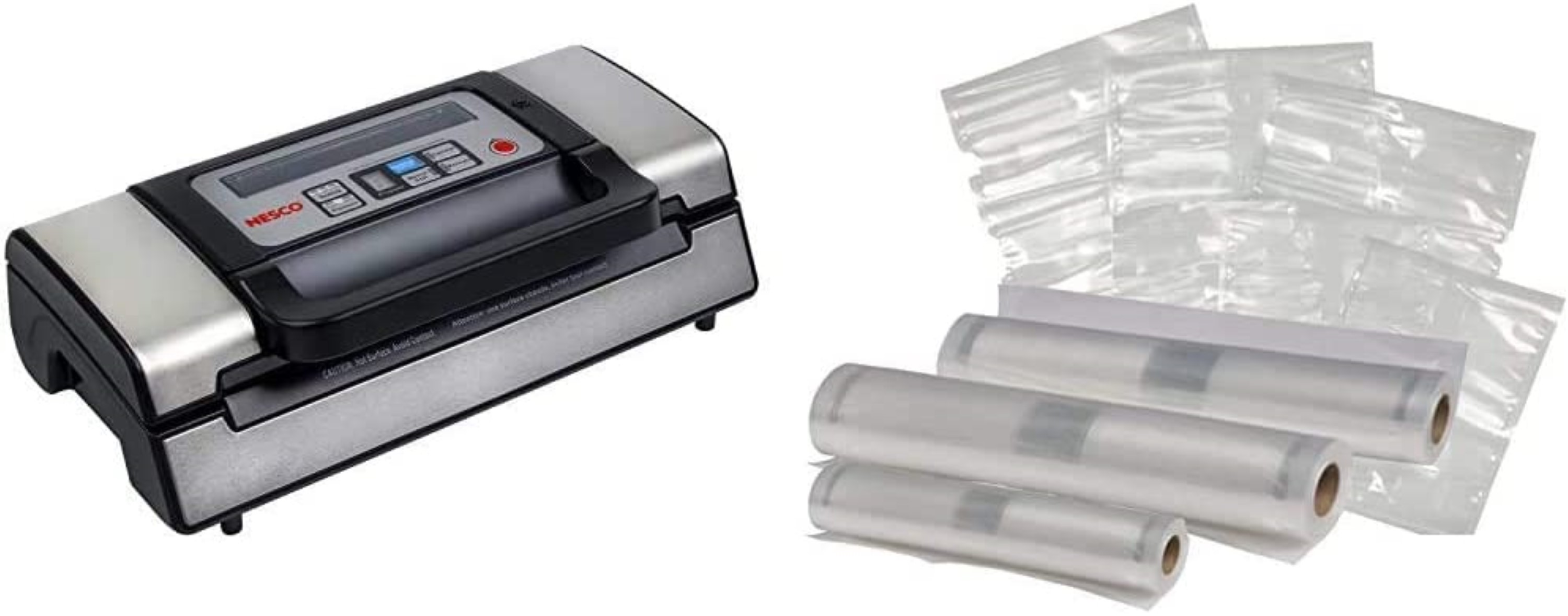 NESCO VS-12, Deluxe Vacuum Sealer with Bag Starter Kit and Viewing Lid,  Compact Design, Silver 